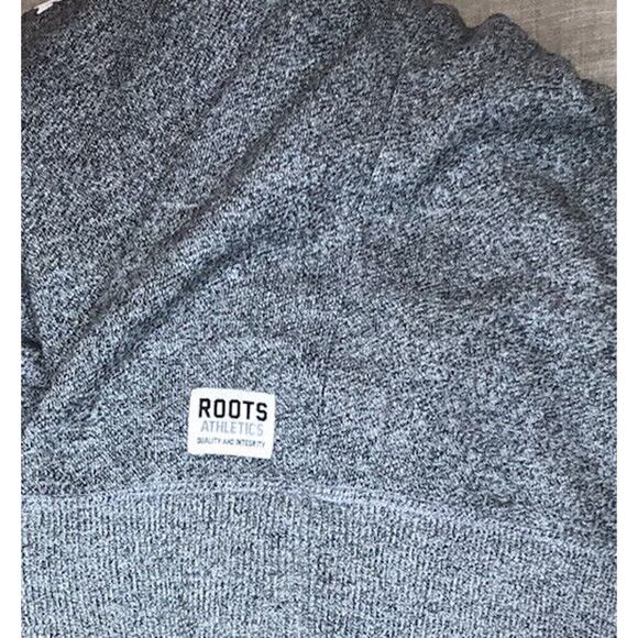 Roots Canadian Heritage Men's Heather Grey Quarter Zip Sweatshirt logo Size M - Picture 7 of 9